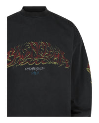 Balenciaga Mens Graphic Long Sleeve T-Shirt