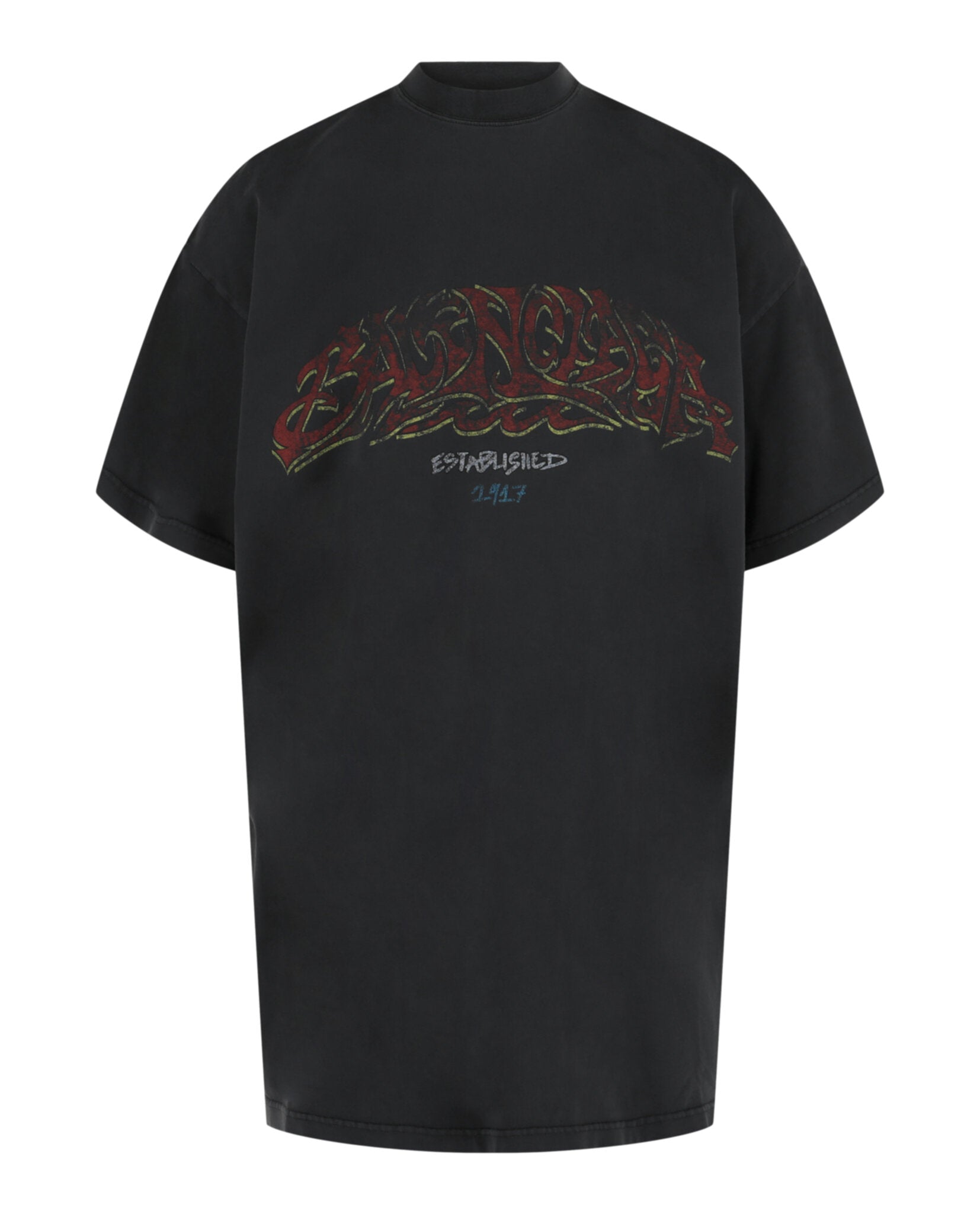 Balenciaga Balenciaga Mens Offshore Logo Print Oversized T-Shirt