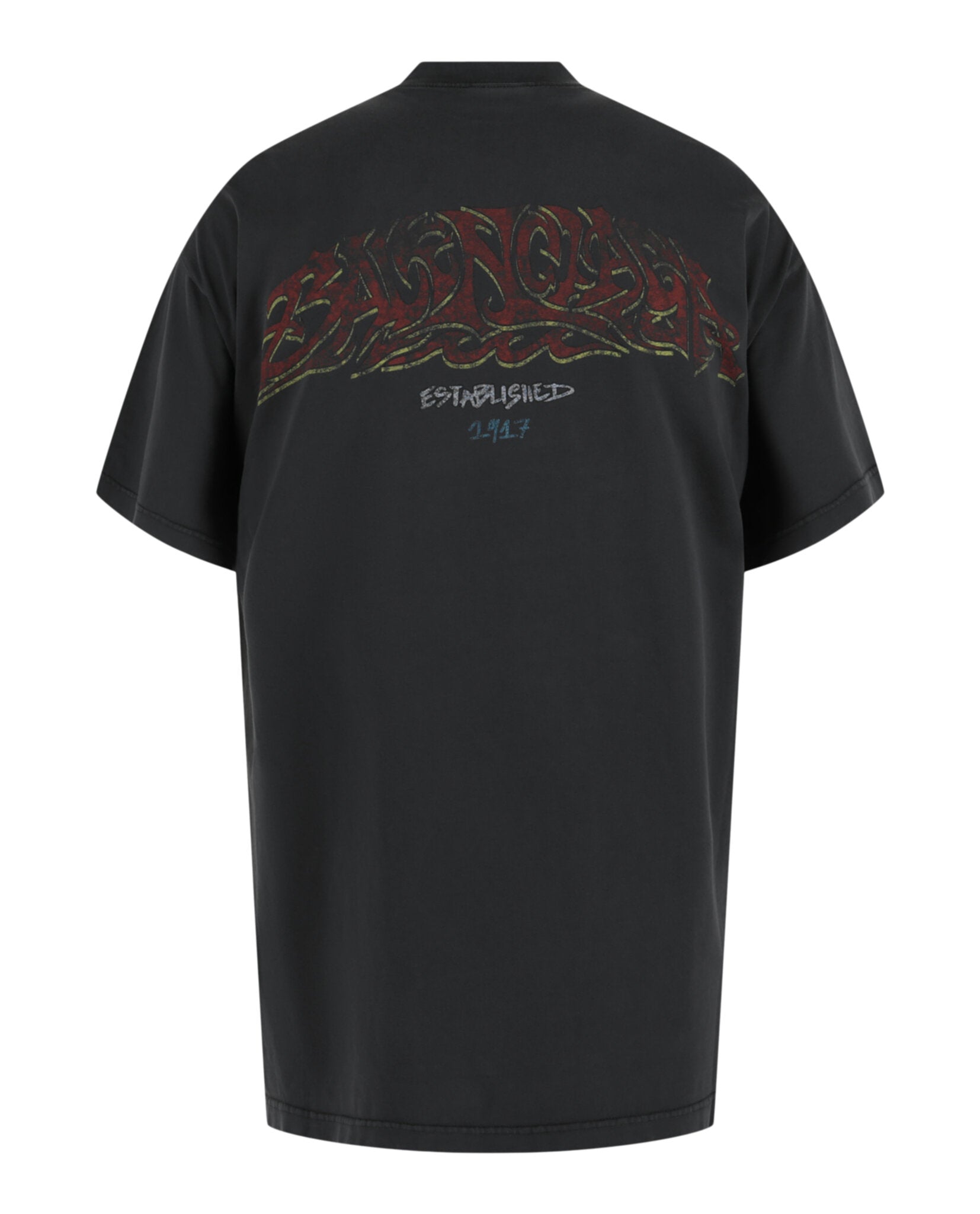 Balenciaga Balenciaga Mens Offshore Logo Print Oversized T-Shirt