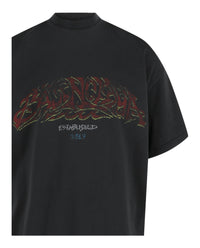 Balenciaga Balenciaga Mens Offshore Logo Print Oversized T-Shirt