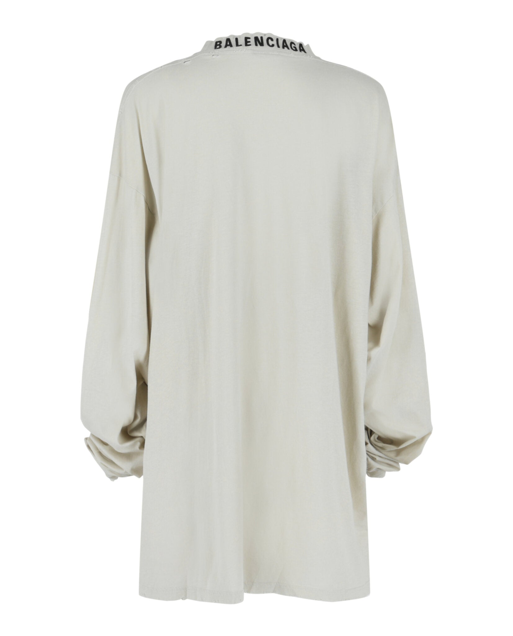 Balenciaga Womens Long Sleeve Oversized Distressed T-shirt