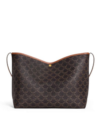 Celine Women Soft Shopper Bag In Triomphe Canvas And Calfskin Leather