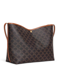 Celine Women Soft Shopper Bag In Triomphe Canvas And Calfskin Leather