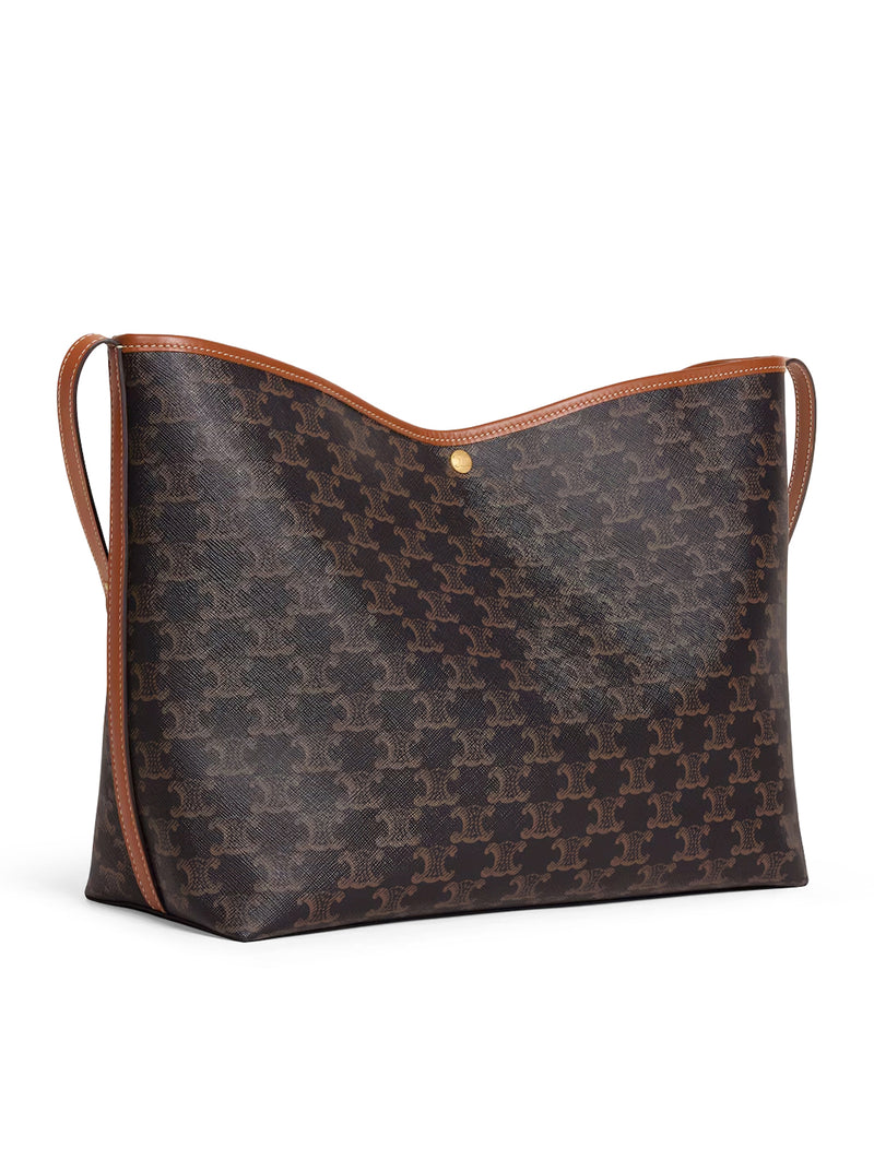 Celine Women Soft Shopper Bag In Triomphe Canvas And Calfskin Leather