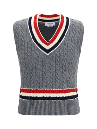 THOM BROWNE Thom Browne Men Cable-Knit Cricket V-Neck Vest