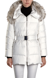 Moorer Moorer Akari-Stp Womens Hooded Quilted Coat Blanc
