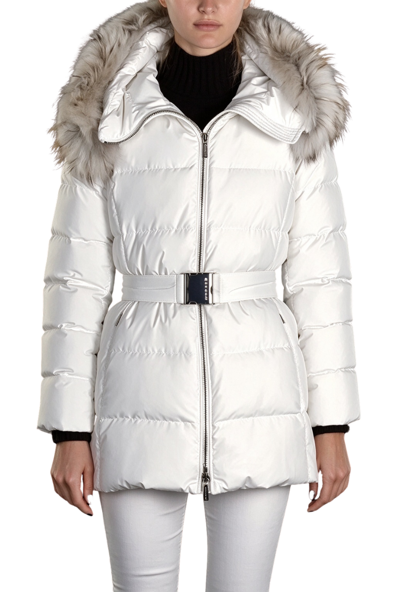Moorer Moorer Akari-Stp Womens Hooded Quilted Coat Blanc