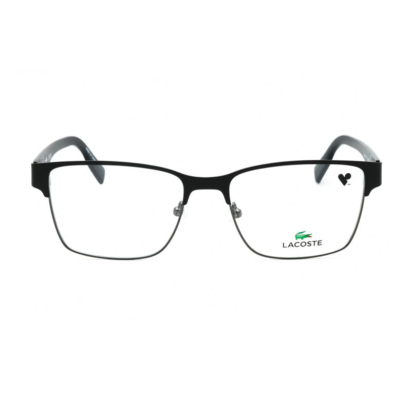 Lacoste Eyeglasses Square Full Rim, Matte Black Frame and Clear Demo Lens Lens L2286002