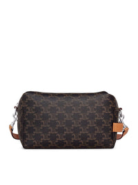 Celine Men Take Away Crossbody Bag In Triomphe Canvas And Calfskin