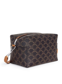 Celine Men Take Away Crossbody Bag In Triomphe Canvas And Calfskin