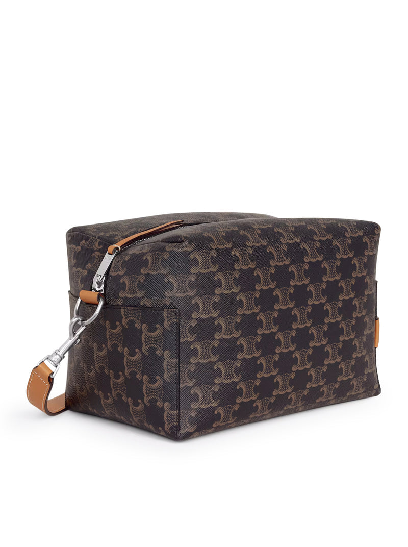 Celine Men Take Away Crossbody Bag In Triomphe Canvas And Calfskin