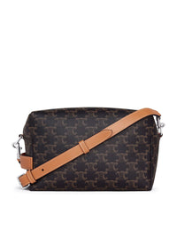 Celine Men Take Away Crossbody Bag In Triomphe Canvas And Calfskin