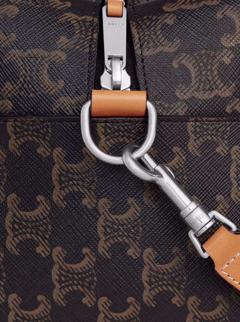 Celine Men Take Away Crossbody Bag In Triomphe Canvas And Calfskin