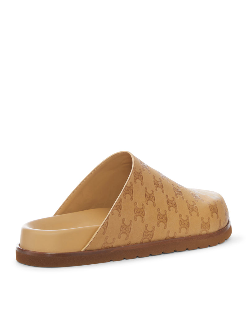Celine Men Leather Clogs With Monogram Pattern