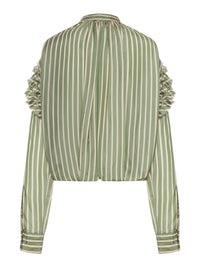 Dries Van Noten Women Striped Blouse With Ruffles