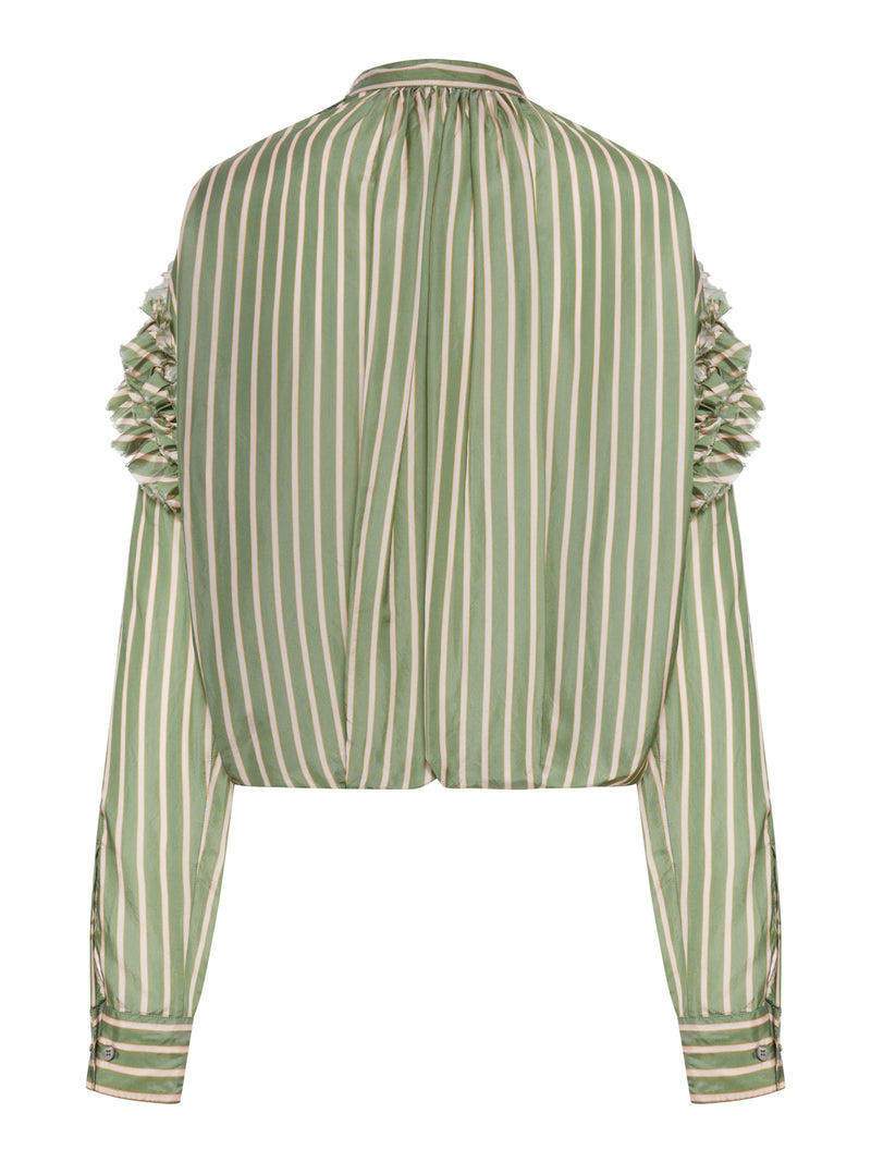 Dries Van Noten Women Striped Blouse With Ruffles