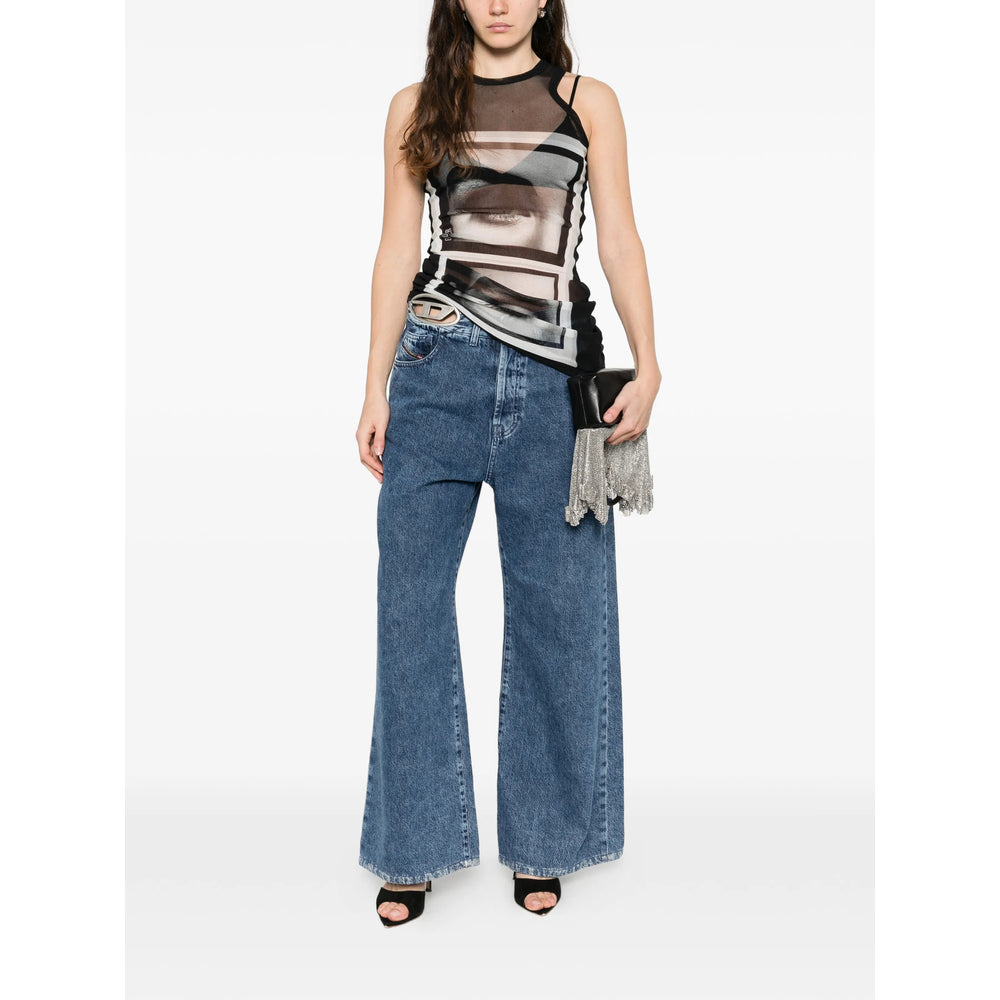 Diesel Diesel Blue Denim - Wide-Leg Jeans Women