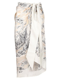 Ferragamo Women Pareo With "Travel" Print