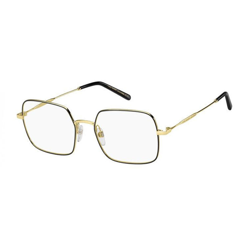 Marc Jacobs Eyeglasses Rectangle Full Rim, Gold/Black Frame and Clear Demo Lenses Lens MARC5070RHL00