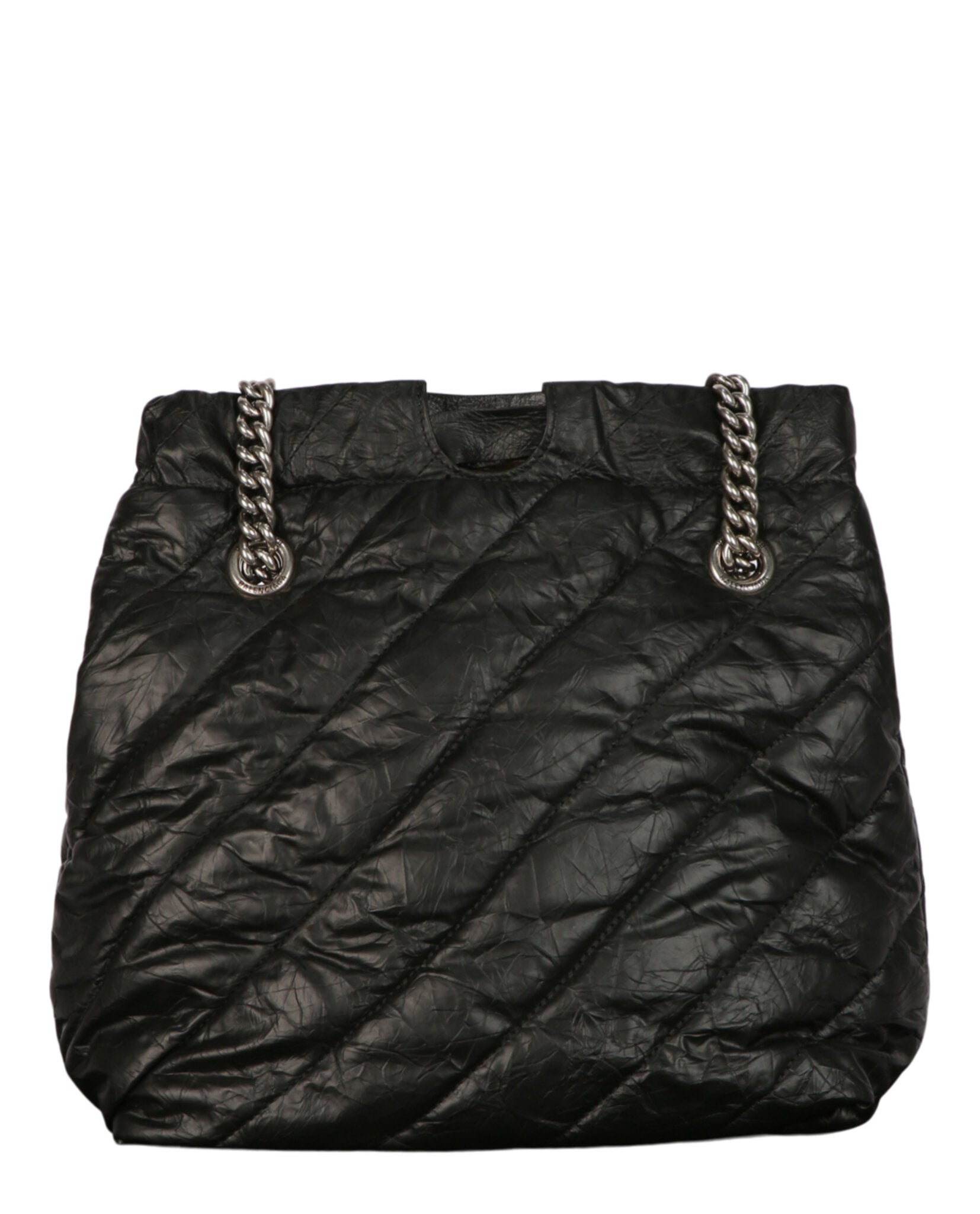 Balenciaga Womens Small Quilted Crush Tote Bag
