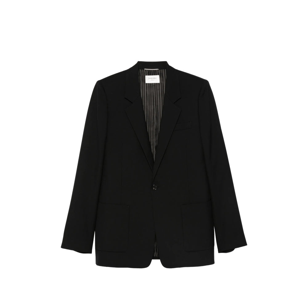 Saint Laurent Black Jackets - Blazers Men