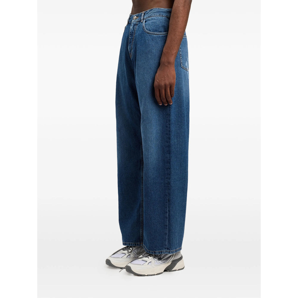 Palm Angels Palm Angels Blue Denim - Wide-Leg Jeans Men