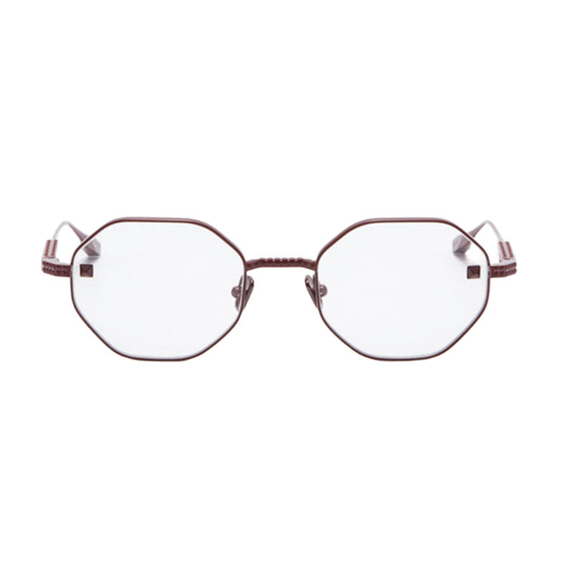 Valentino Eyeglasses Geometric Full Rim, Bordeaux Frame and Clear Demo Lens Lens VLX-122B
