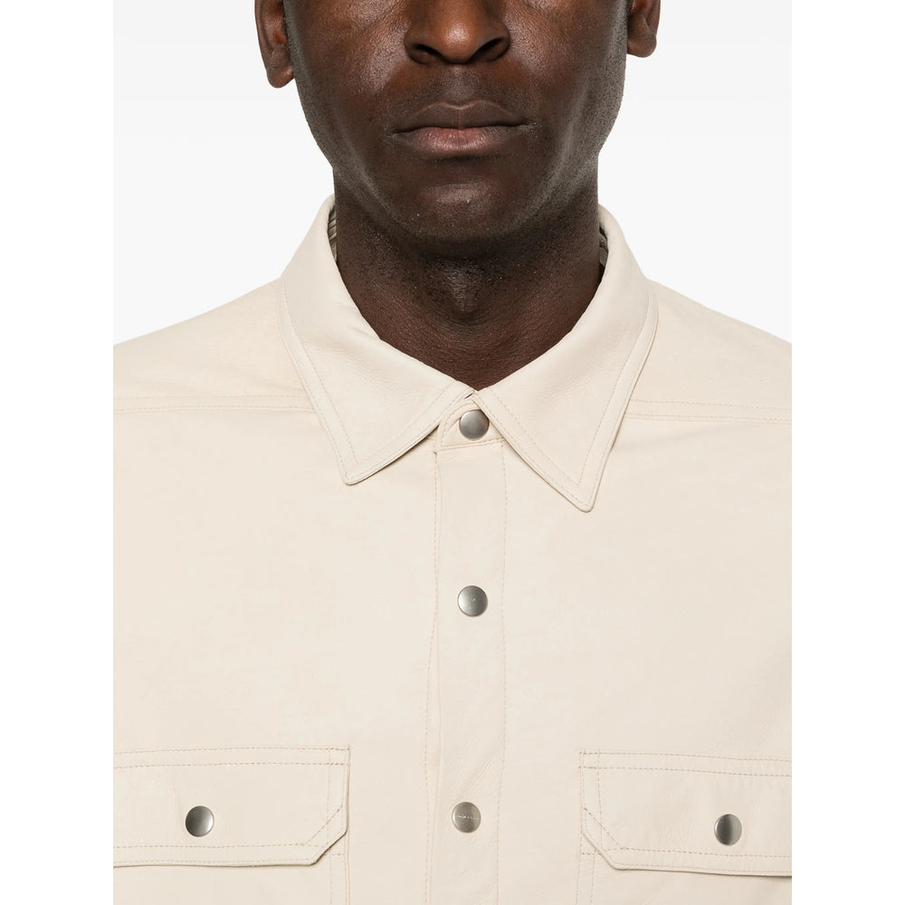 Rick Owens Neutrals Jackets - Shirt Jackets Men