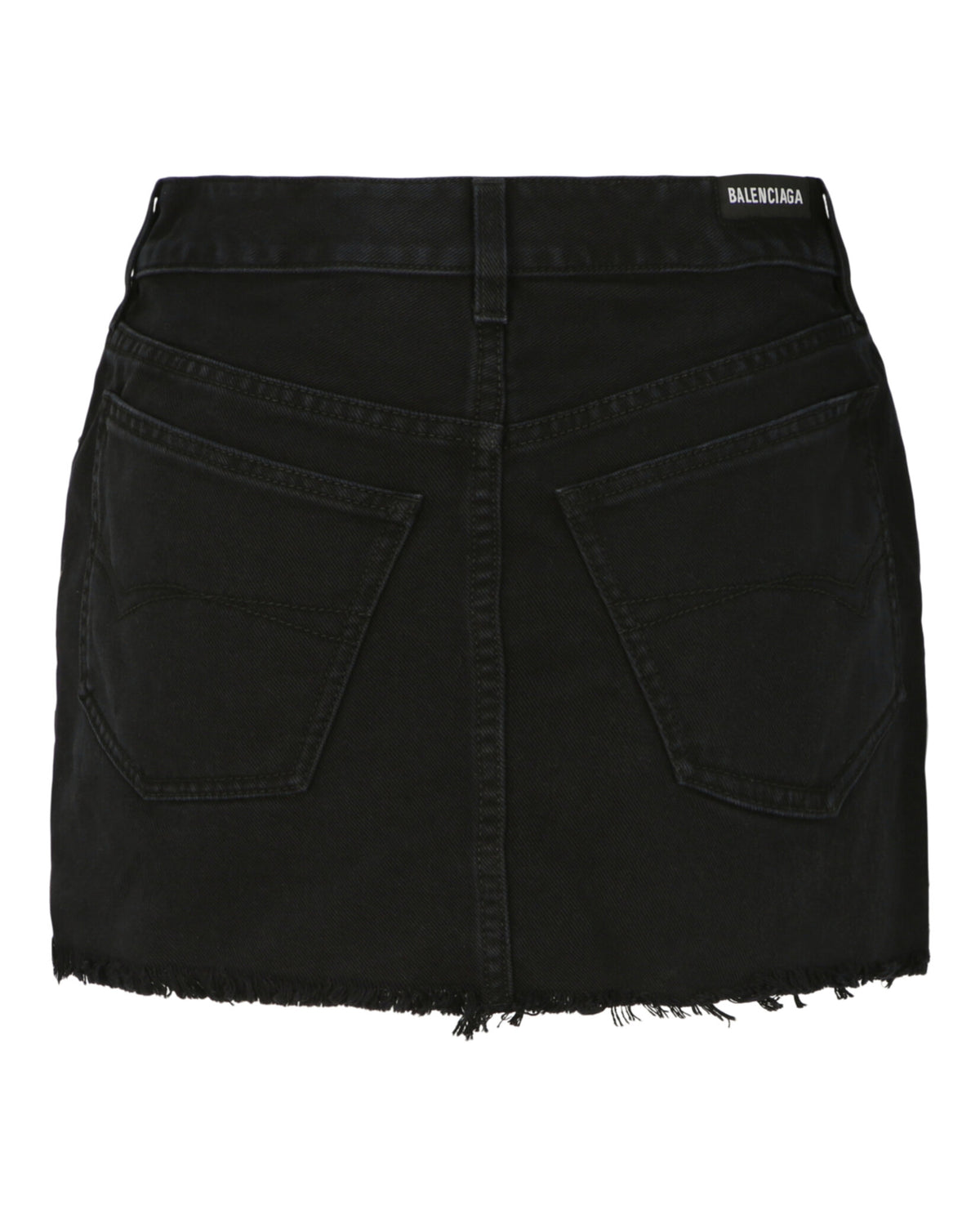 Balenciaga Balenciaga Womens Raw-Cut Denim Mini Skirt