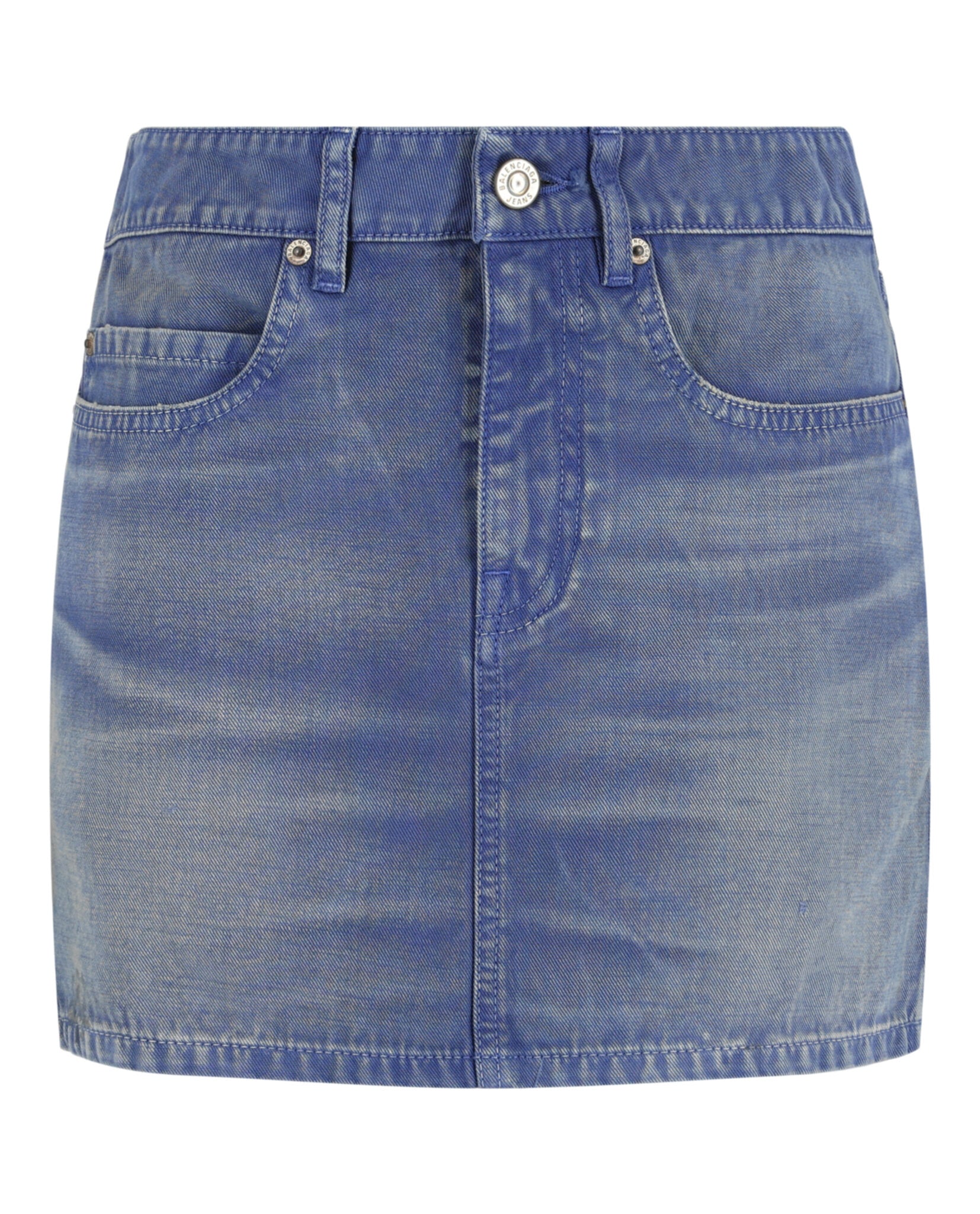 Balenciaga Balenciaga Womens Low-Rise Denim Mini Skirt