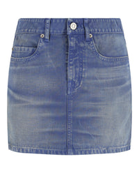 Balenciaga Balenciaga Womens Low-Rise Denim Mini Skirt