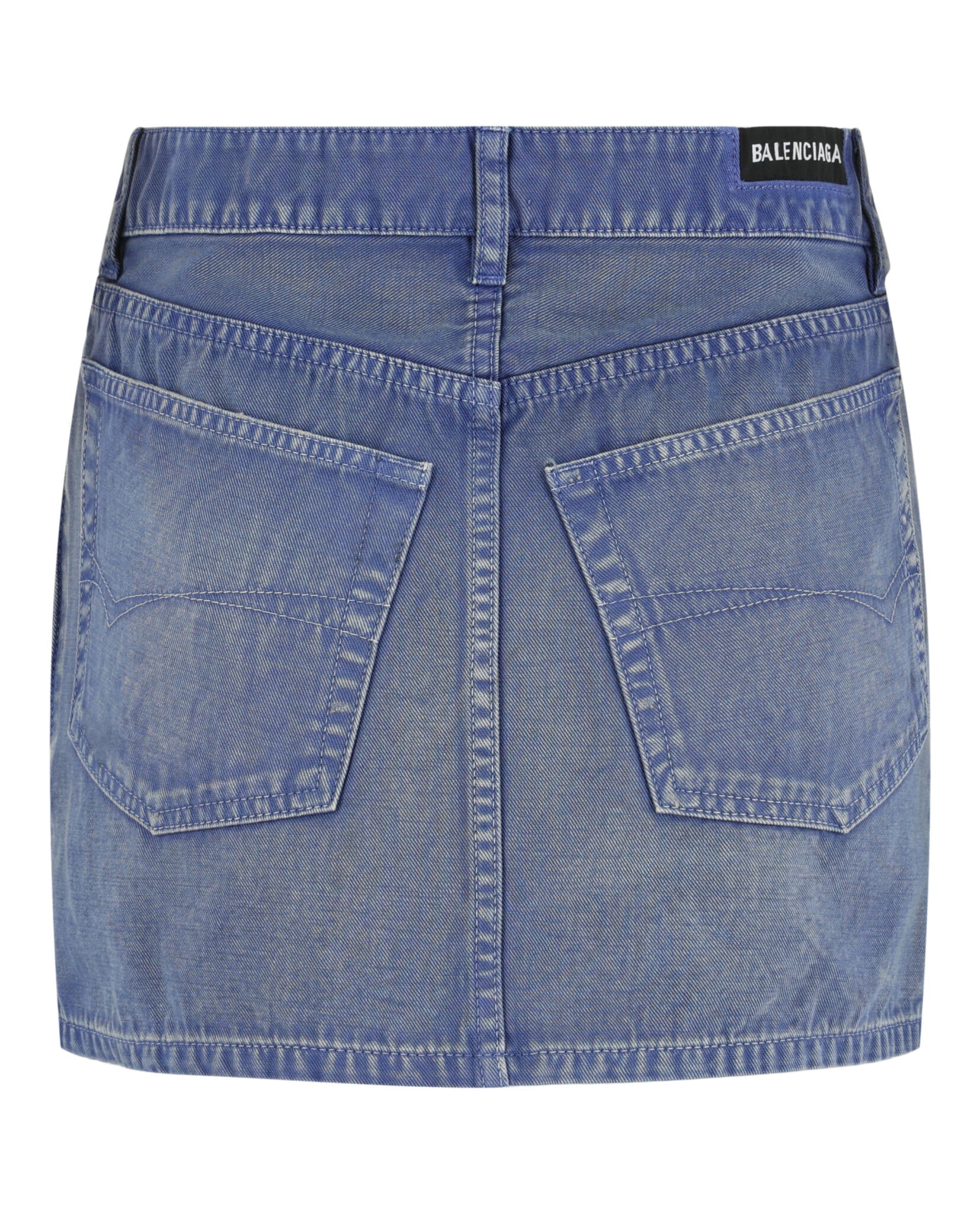 Balenciaga Balenciaga Womens Low-Rise Denim Mini Skirt