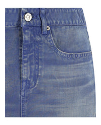 Balenciaga Balenciaga Womens Low-Rise Denim Mini Skirt