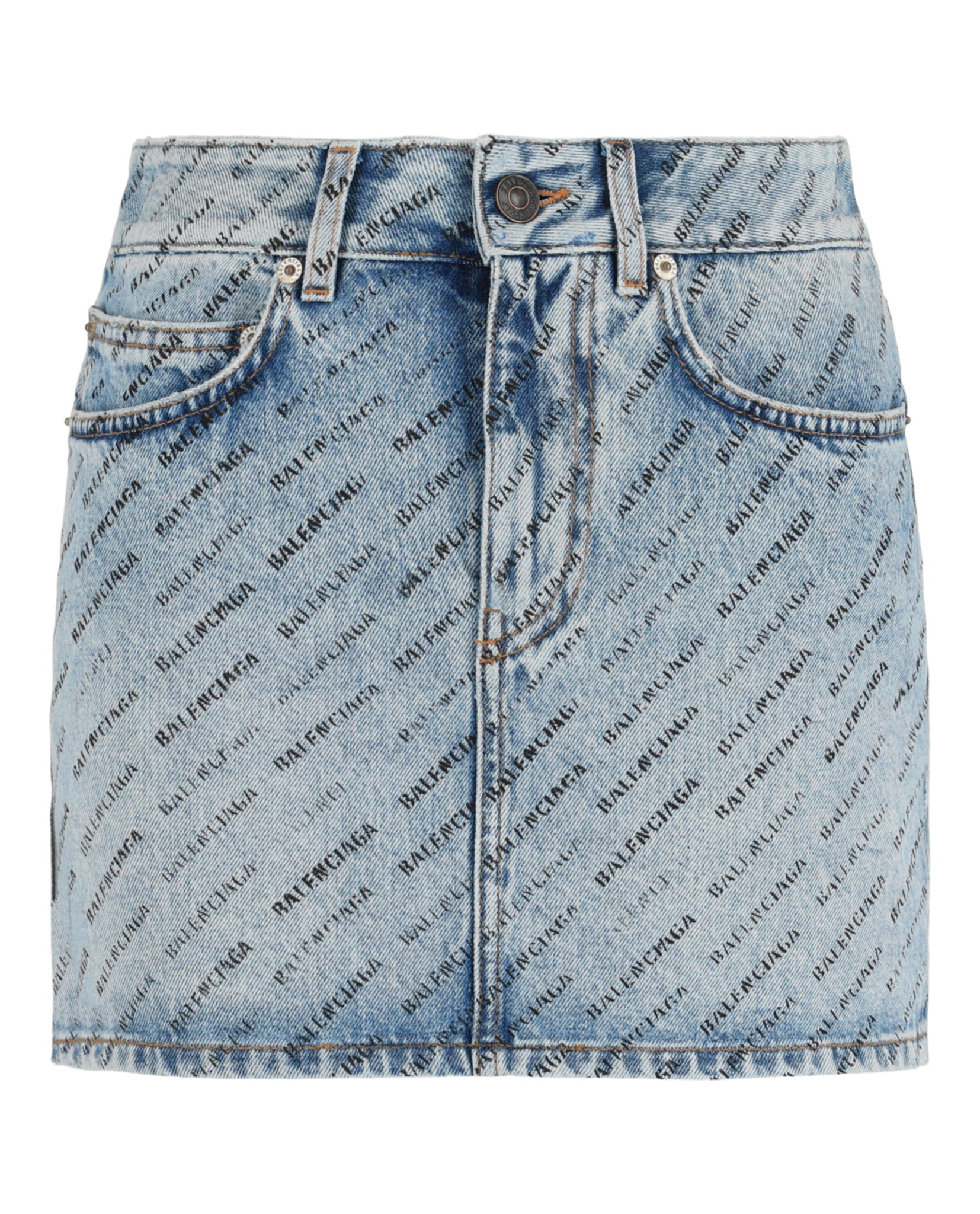 Balenciaga Balenciaga Womens Allover Stencil Low-Waist Mini Skirt