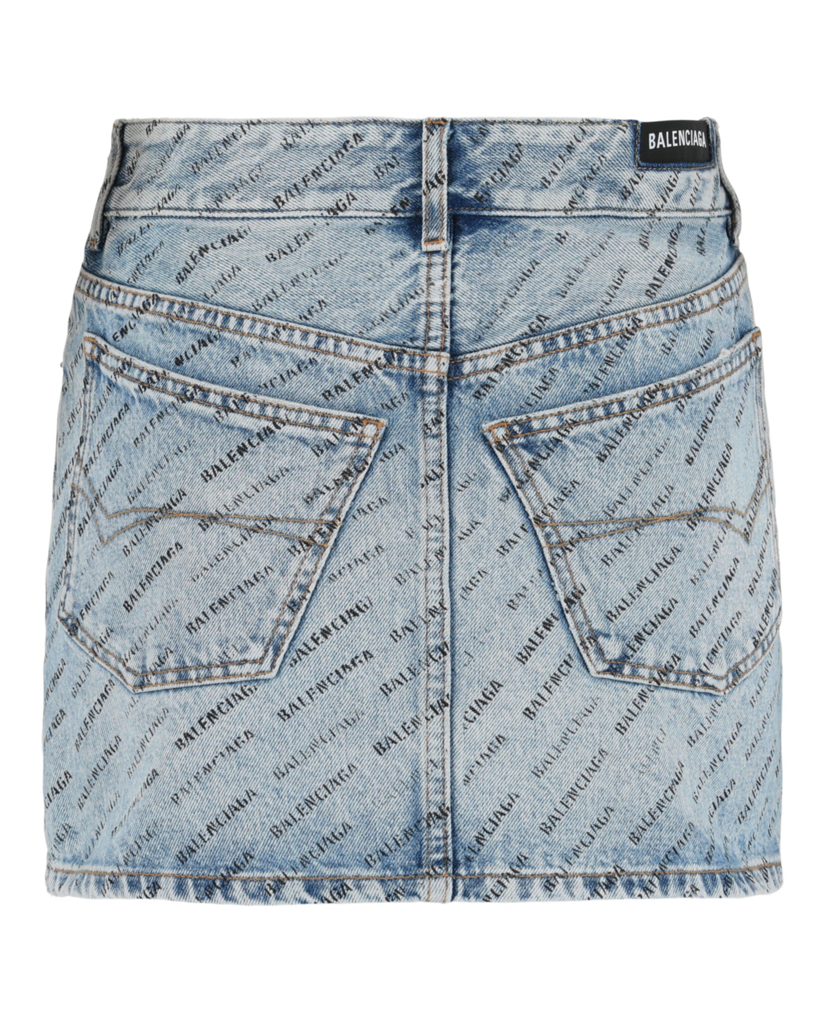 Balenciaga Balenciaga Womens Allover Stencil Low-Waist Mini Skirt