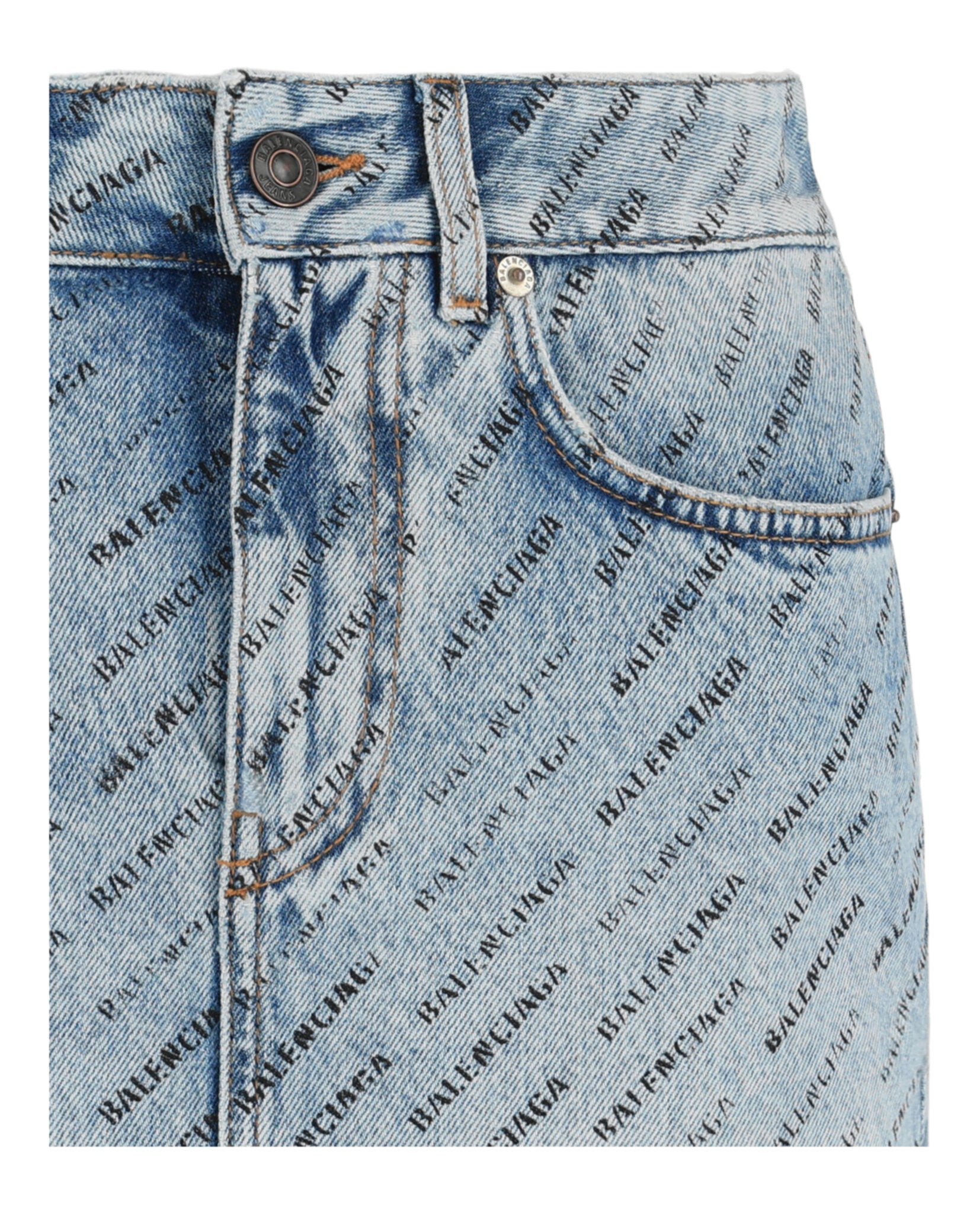 Balenciaga Balenciaga Womens Allover Stencil Low-Waist Mini Skirt