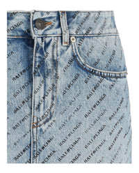 Balenciaga Balenciaga Womens Allover Stencil Low-Waist Mini Skirt