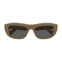 Bottega Veneta Sunglasses Square Full Rim, Shiny Brown Frame and Grey Lens BV1326S003