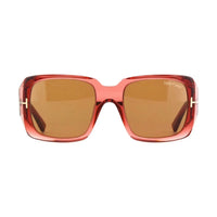Tom Ford Sunglasses Square Full Rim, Shiny Pink Frame and Brown Lens FT103572E