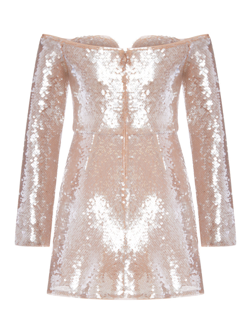 Self-portrait Self-Portrait Women Off-Shoulder Sequin Mini Dress