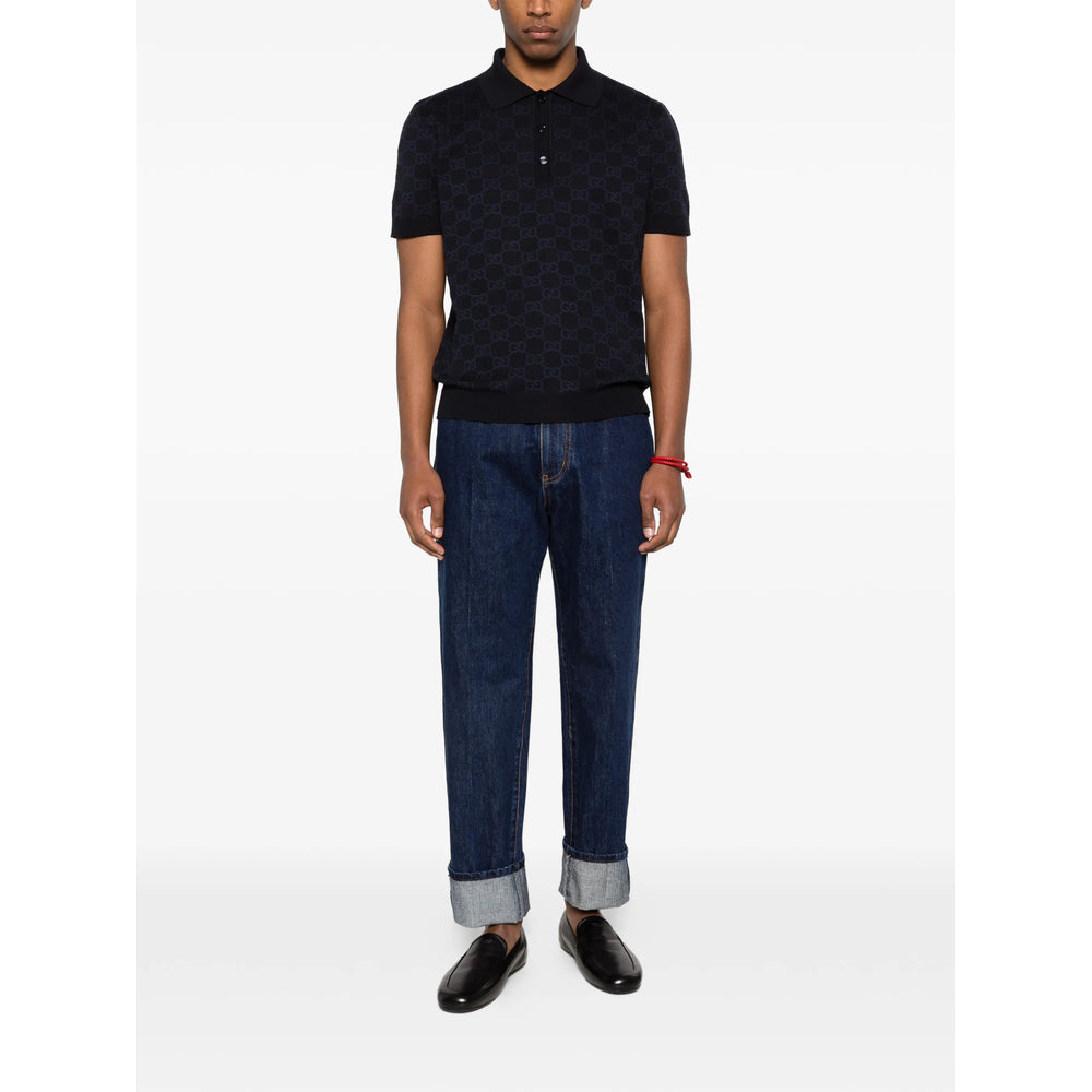 Gucci Blue Polo Shirts Men