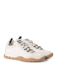 Miu Miu Women Tyre Sneakers In Technical Fabric And Suede