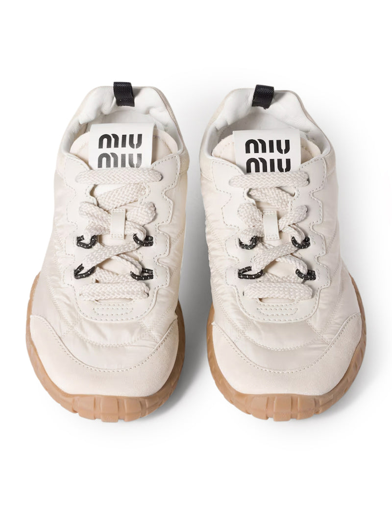 Miu Miu Women Tyre Sneakers In Technical Fabric And Suede