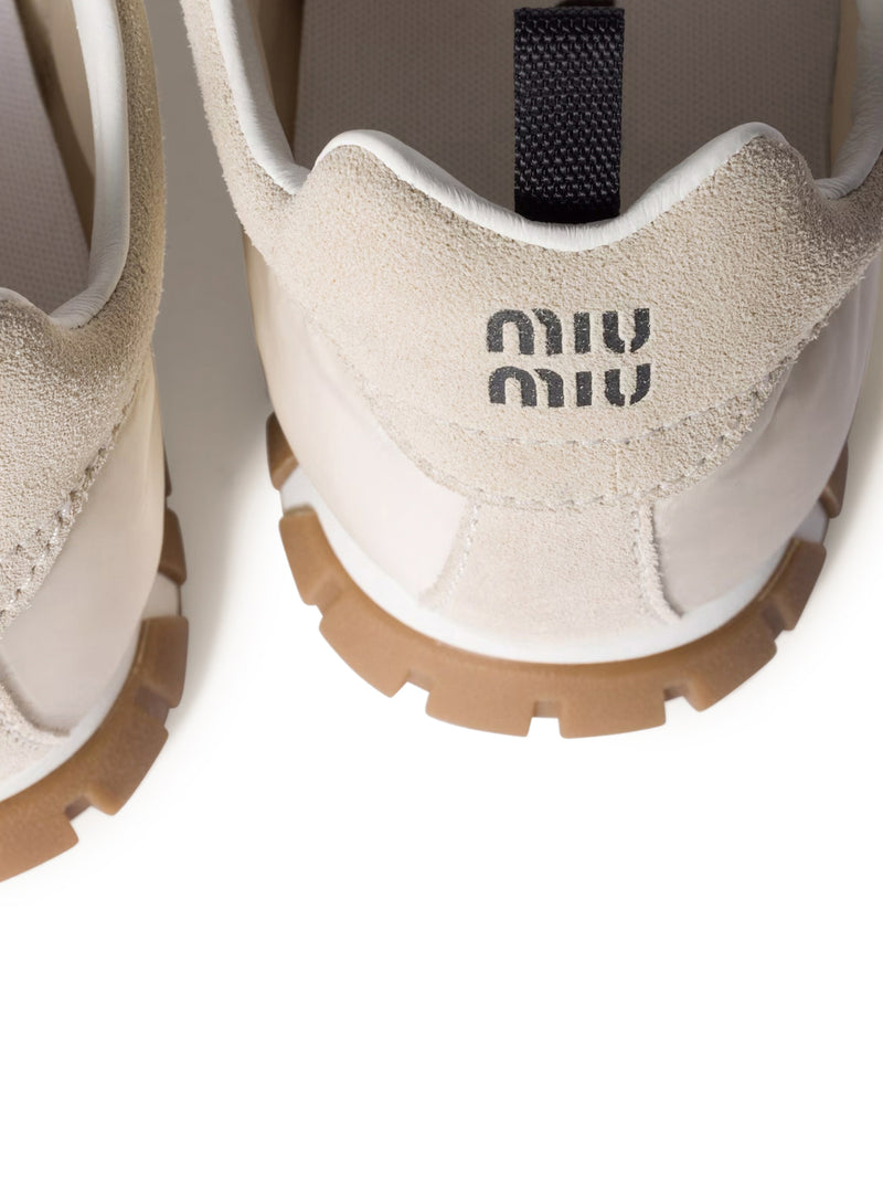 Miu Miu Women Tyre Sneakers In Technical Fabric And Suede