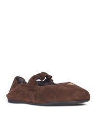 Miu Miu Miu Miu Women Ruffled Suede Ballerinas
