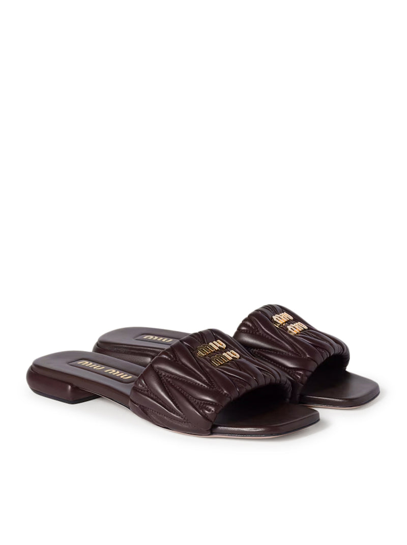 Miu Miu Miu Miu Women Nappa Matelassé Sandals