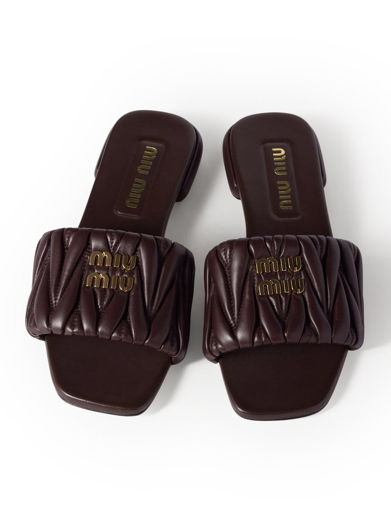 Miu Miu Miu Miu Women Nappa Matelassé Sandals