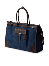 Prada Men Prada Bonnie Shopping Bag In Denim And Leather