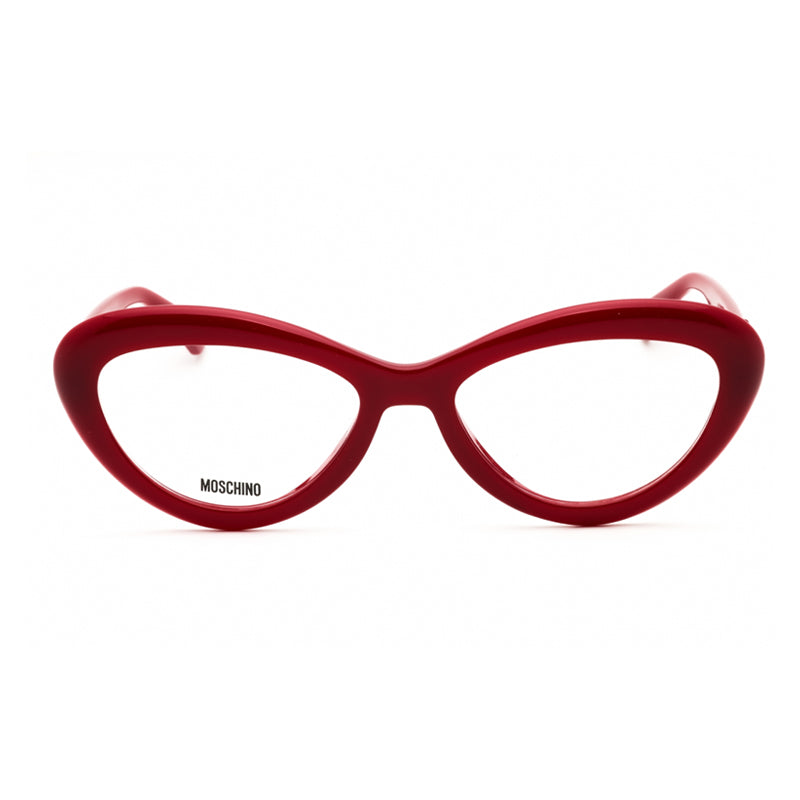 Moschino Eyeglasses Cat Eye Full Rim, Red Frame and Clear Demo Lenses Lens MOS6350C9A00