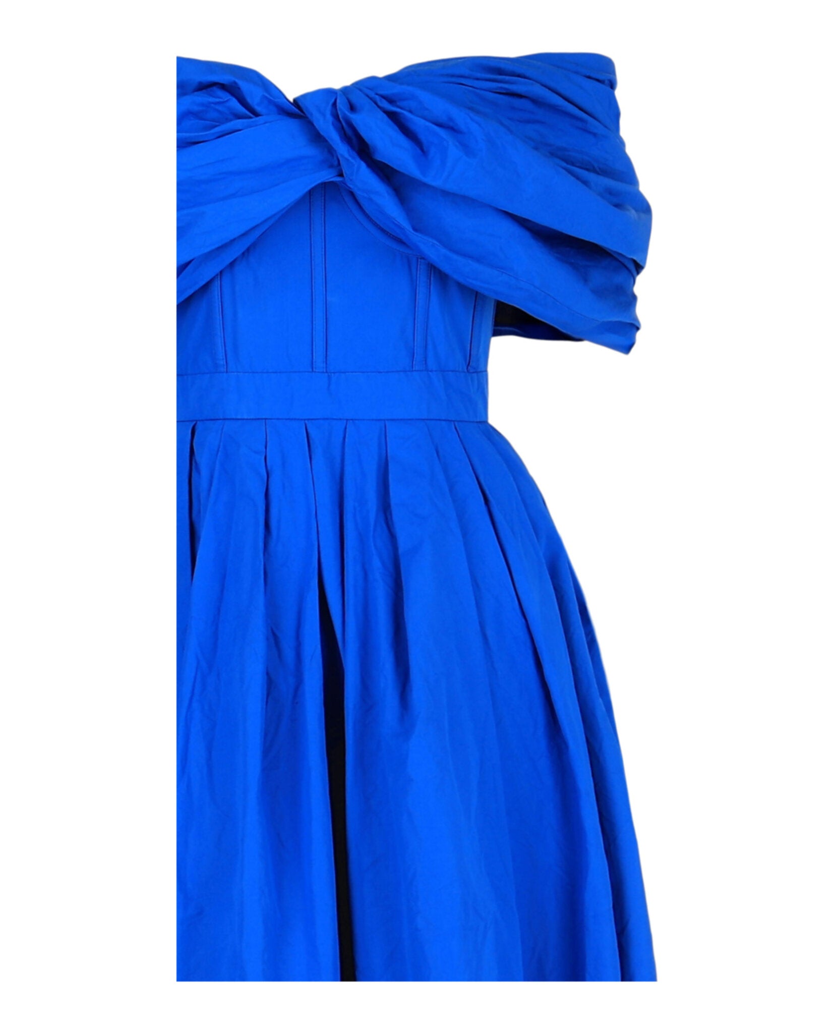 Alexander McQueen Womens Draped Off-The-Shoulder Midi Dress